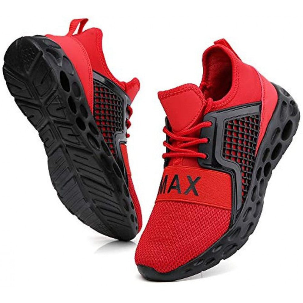 Men's Black Red Athletic Walking Sneakers