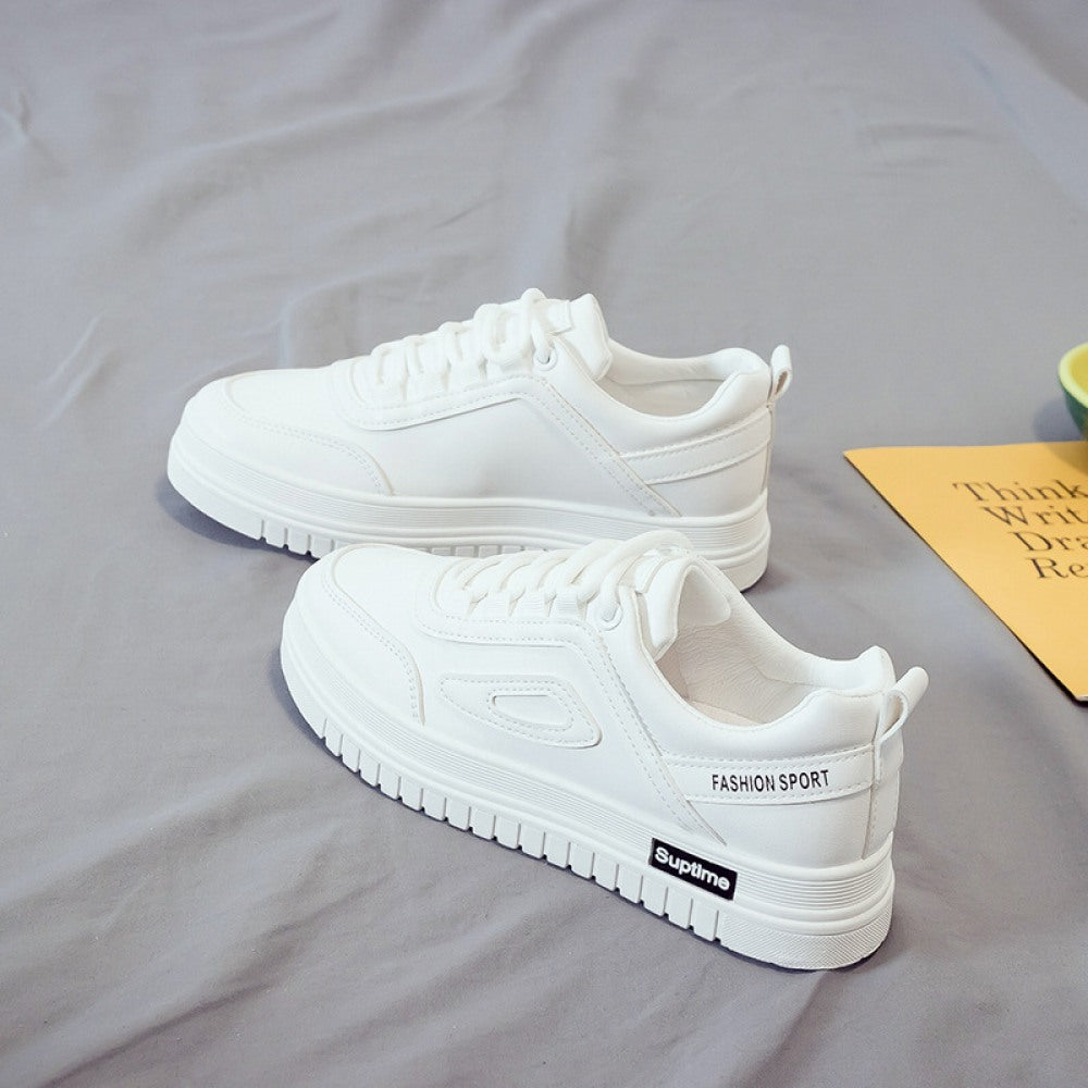 Women's White Flat Casual Board Shoes