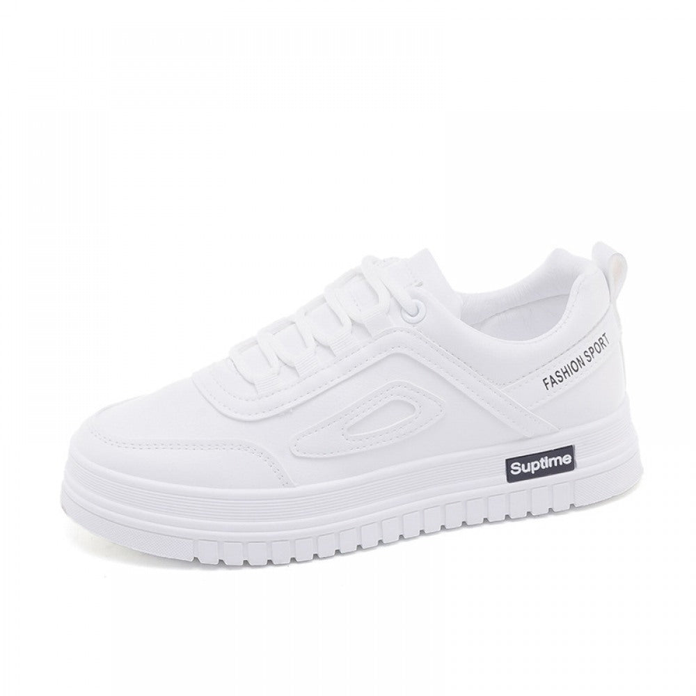Women's White Flat Casual Board Shoes