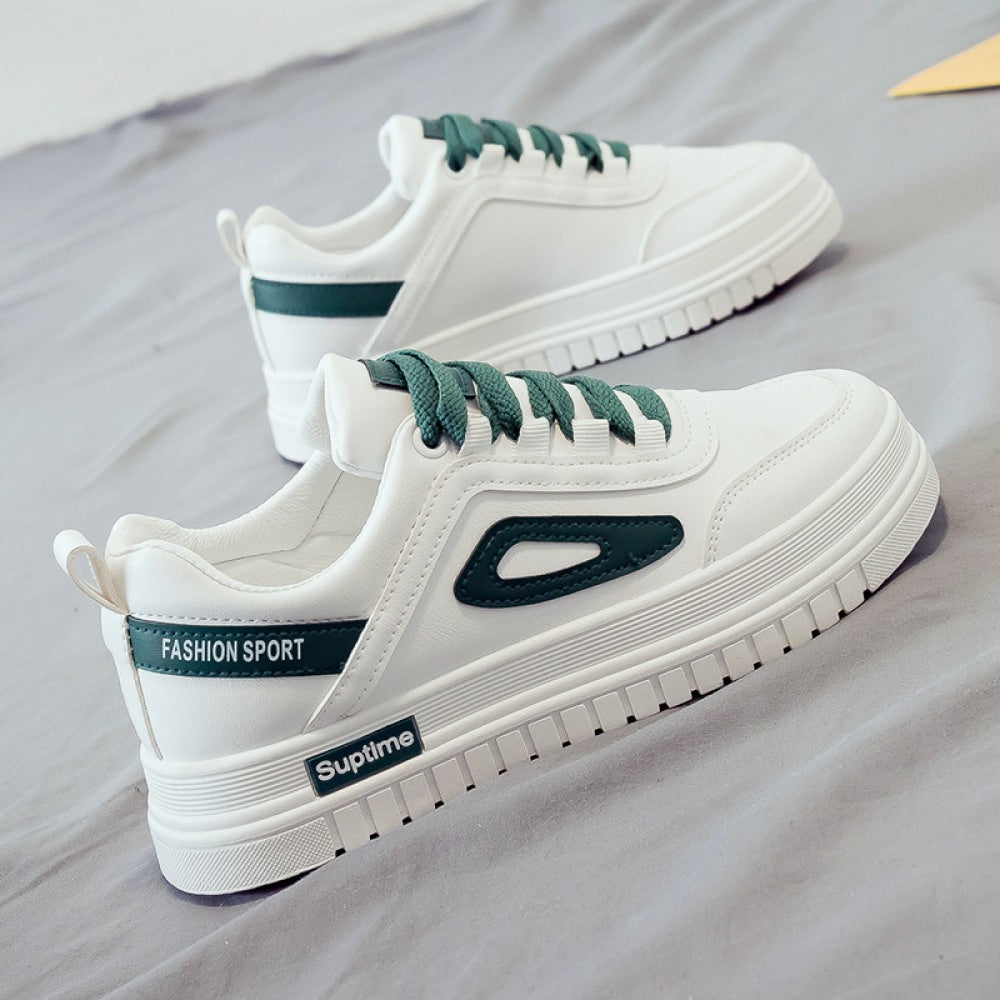 Women's White Flat Casual Board Shoes