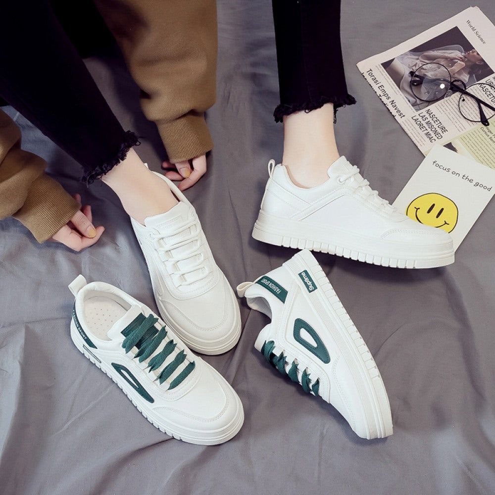 Women's White Flat Casual Board Shoes